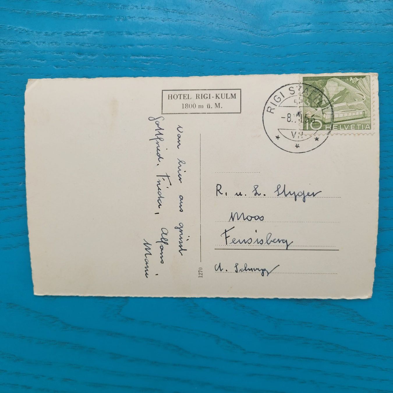 Cartoline postali: Rigi - gelaufen 1956 – Usato da SCHÜBELBACH venduto da CoKaHa 1