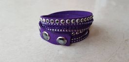 Violettes Echtleder Armband von Swarovski