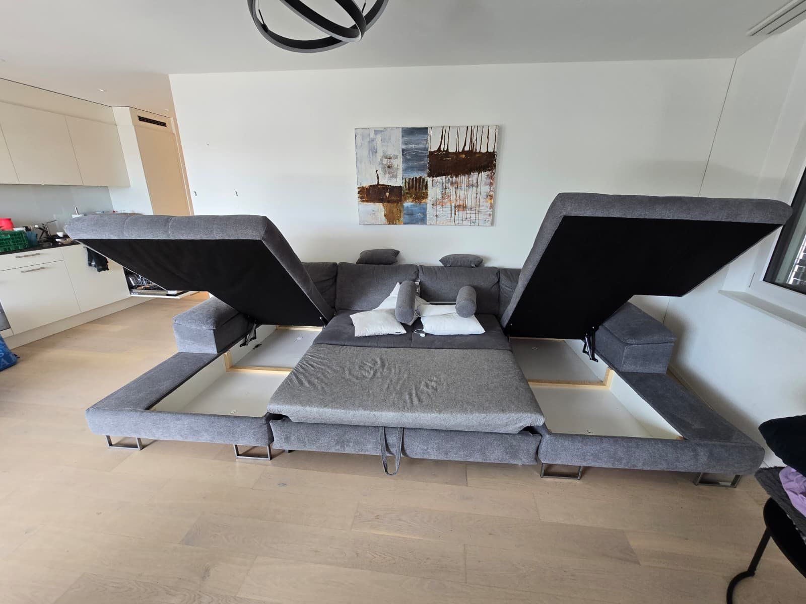 Sofas: Grosses Ecksofa mit Bettfunktion und Bettkasten, 3.40m – D'occasion à Uzwil par Dkcryp 3