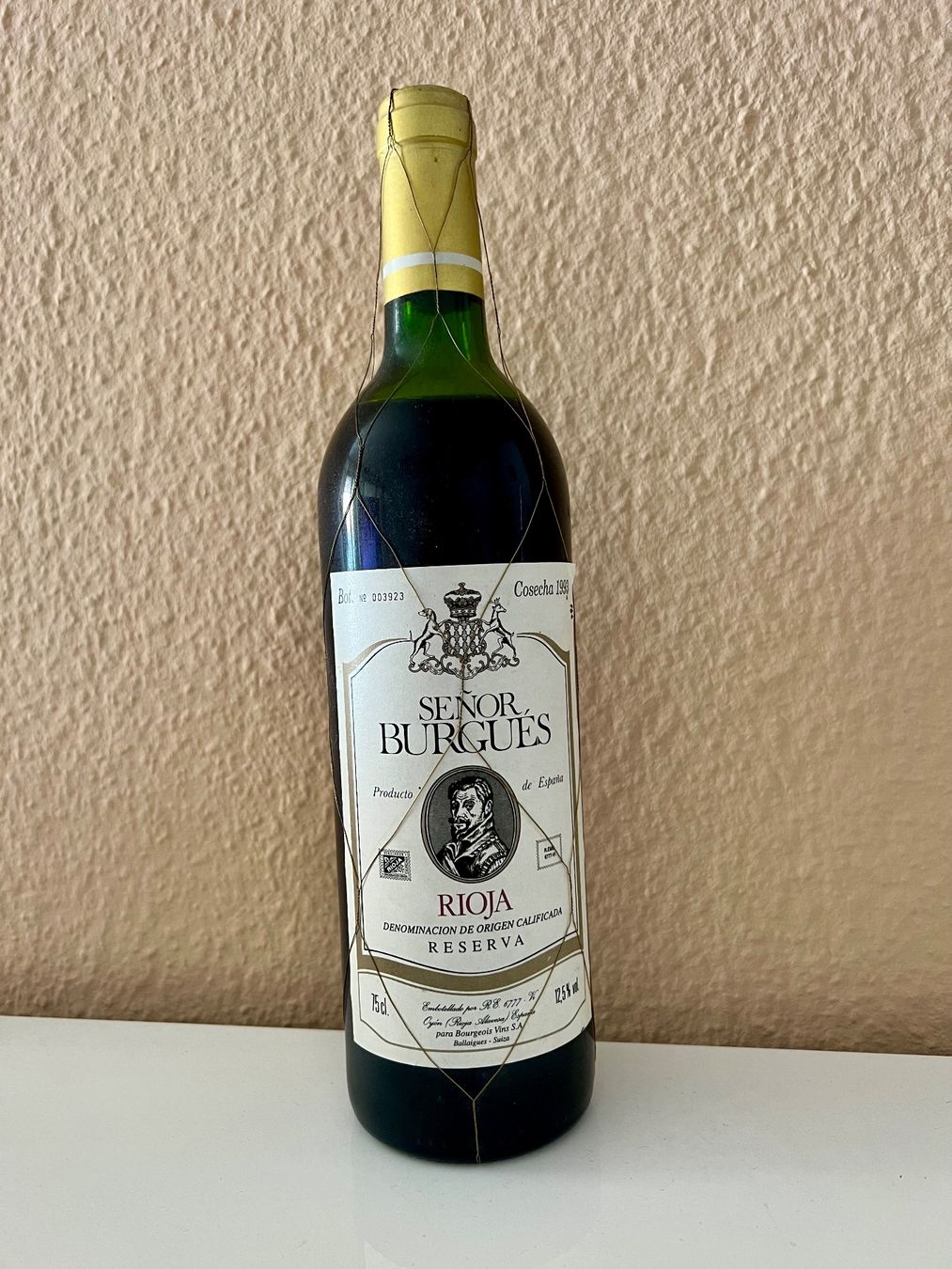 Rioja Vino: RIOJA SENOR BURGUES 1993 – Nuovo e nell'imballaggio originale da Uetendorf venduto da Stoun 1