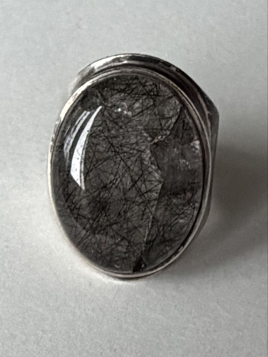 Anelli: Silber Ring mit Rutilquarz Stein. Gr.53! – Usato da Gossau venduto da Magic999 1
