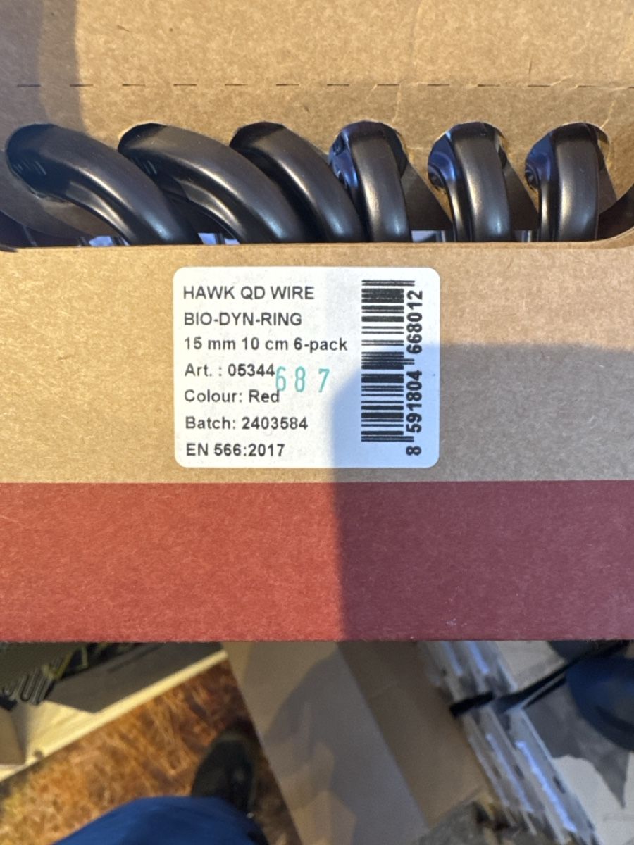 Pareti & prese d'arrampicata: No HAWK QD WIRE BIO-DYN-RING 15mm 10cm 12-Pack Rot – Nuovo e nell'imballaggio originale da Unterseen venduto da Rico812 1