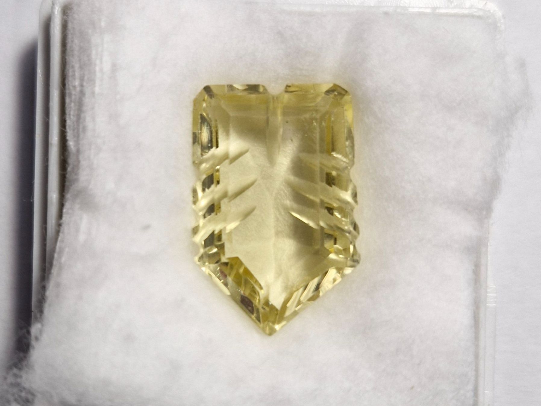 Pietre preziose: Citrin Edelstein 15.6ct. fantasy Schliff – Nuovo e nell'imballaggio originale da Zürich venduto da GOS08 1