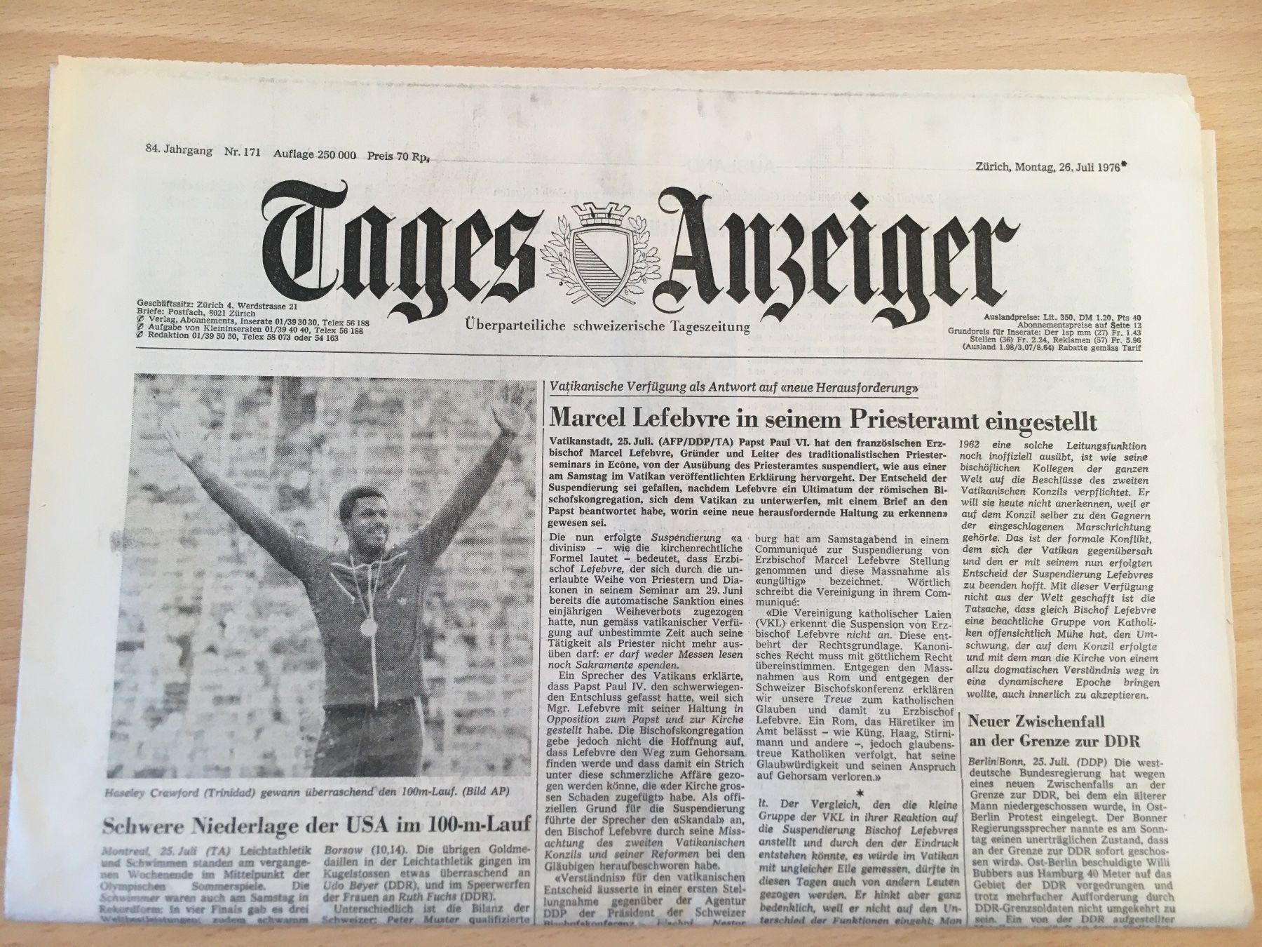 Zeitschriften & Magazine: Tagesanzeiger vom 26. Juli 1976 – Gebraucht aus Luzern von Jiggy_8898