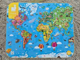 Schönes Weltkartepuzzle, 300 Teile (1 Teil fehlt!), 7+