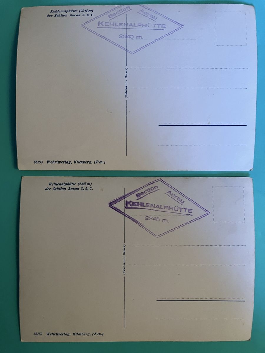 Cartoline postali: 2x Postkarten Kehlenalphütte SAC 2345m  – Usato da Bauma venduto da Baumer71 1