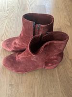 Stiefelette aus Wildleder dunkelrot von Grieder