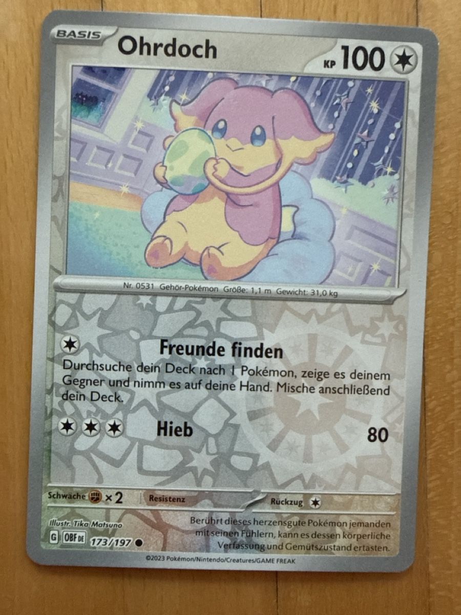 Pokémon Carte collezionabili: Pokemon Ohrdoch Sammelkarte – Nuovo (secondo la descrizione) da Wahlen b. Laufen venduto da Canaslan