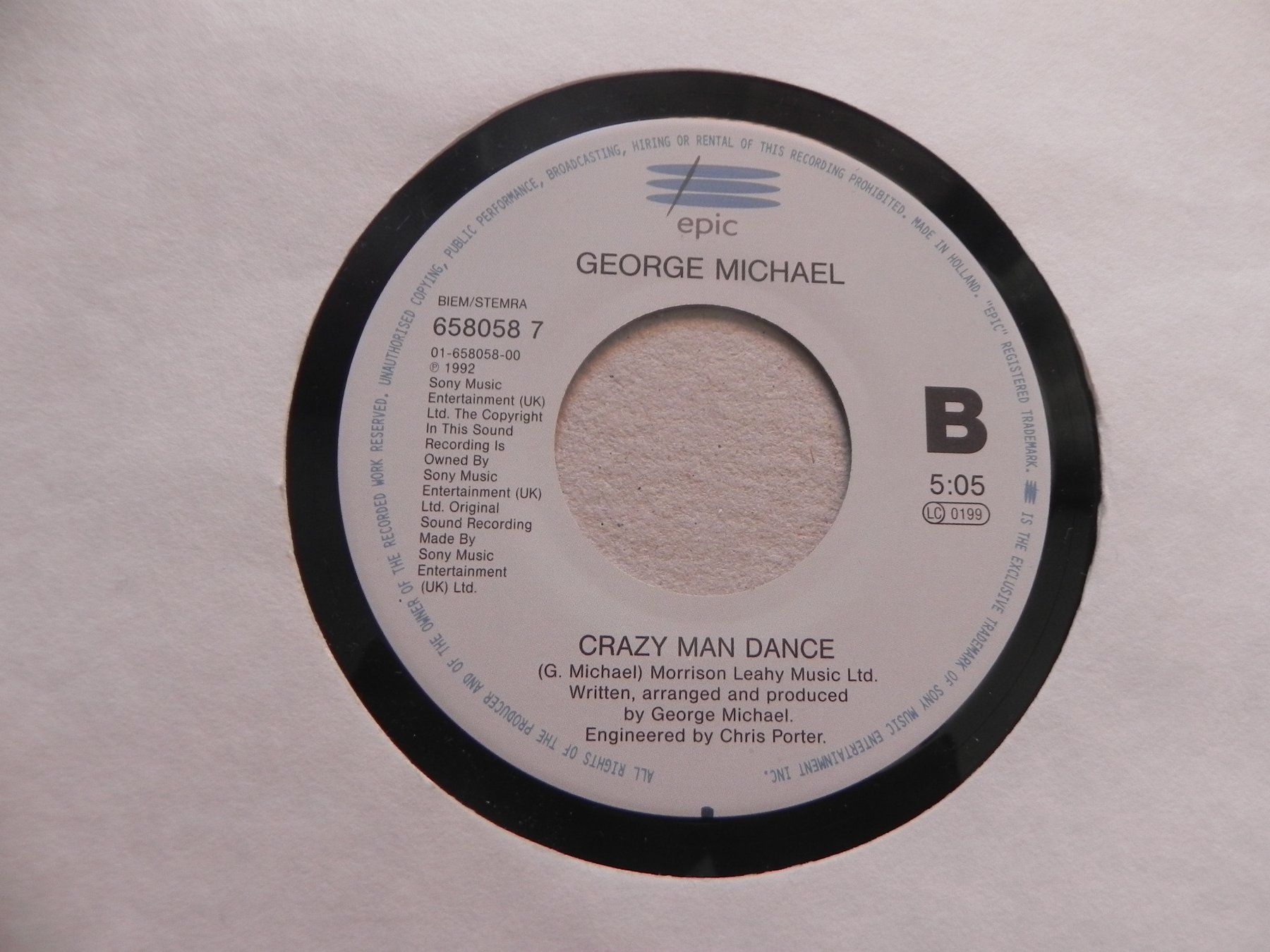 Schallplatten: Single 7 " Pop Sänger George Michael 1992 Too Funky / Crazy – Gebraucht aus Siebnen von krimsie 3