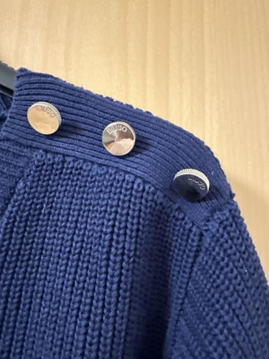 Liu Jo Maglioni & Felpe: Liu Jo Strickpullover mit Hemd-Einsatz, Grösse M, Dunkelblau – Usato da Selzach venduto da Adatte02 2