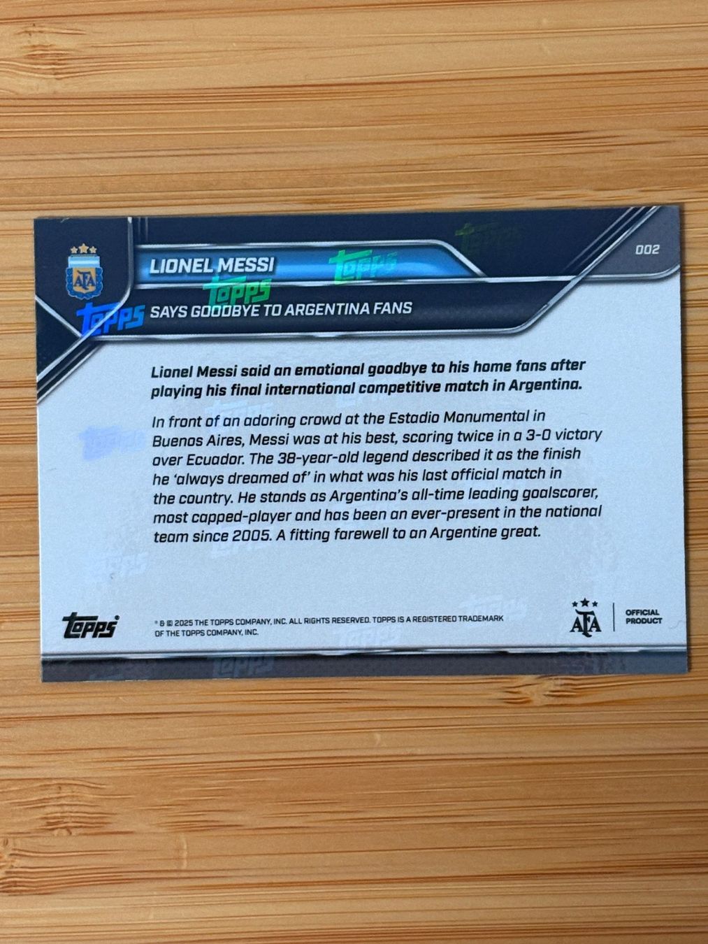 Topps Sammelbilder & Trading cards: Lionel Messi Topps NOW Argentina Goodbye – Neu (gemäss Beschreibung) aus Glattpark(Opfikon) von GiuxTradingCards 2