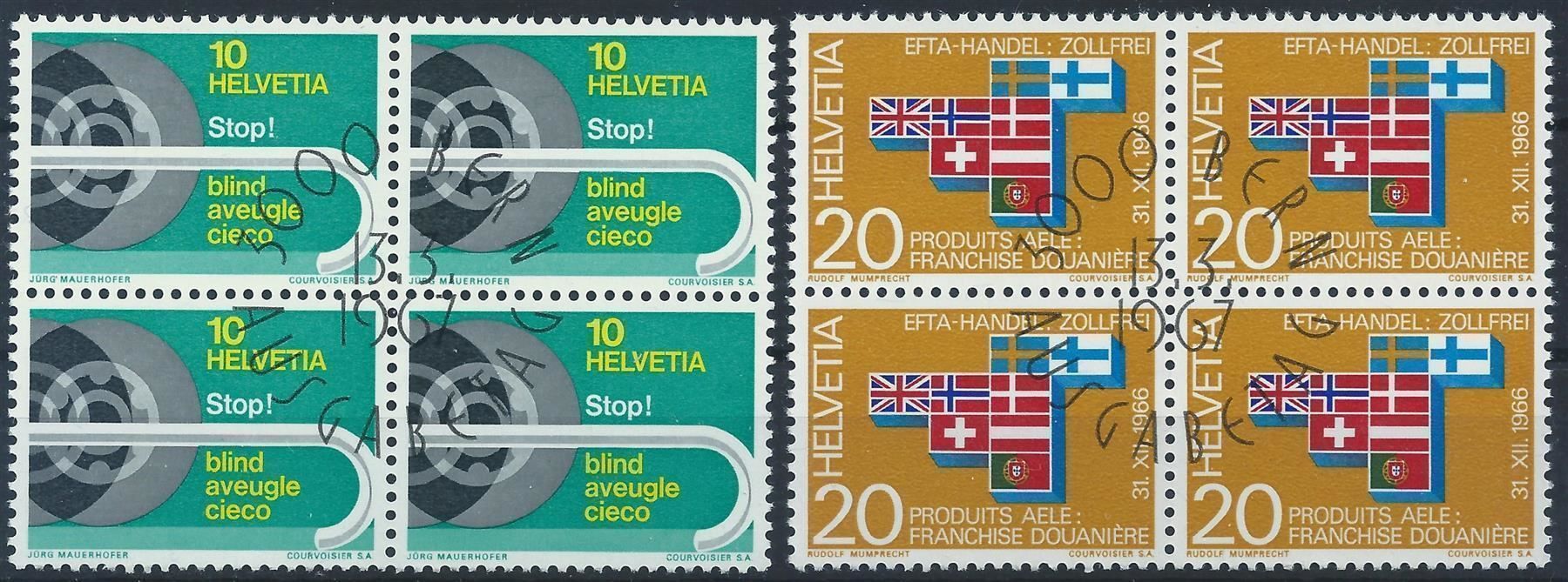 Alle Briefmarken: 1967, Werbemarken l+ll, 4er-Blocks – Gebraucht aus Wittenwil von Khunruedi 2
