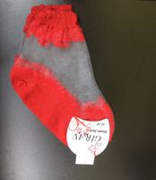 Damen Socken Netzoptik rot/grau Grösse 35-39 neu