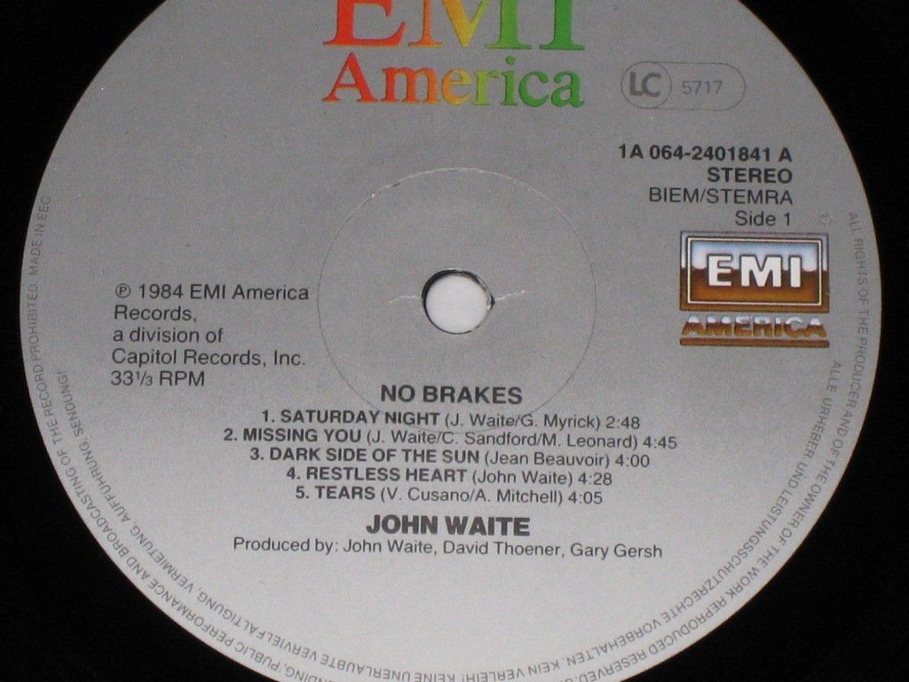 Dischi in vinile: LP - JOHN WAITE - NO BRAKES – Usato da Steckborn venduto da Quo7 1
