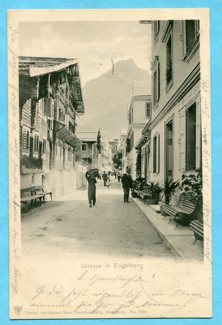 Cartoline postali: Strasse in Engelberg  1900 – Usato da Opfikon venduto da Prophila