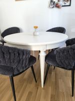 Eleganter runder Esstisch weiss – Ø 110cm