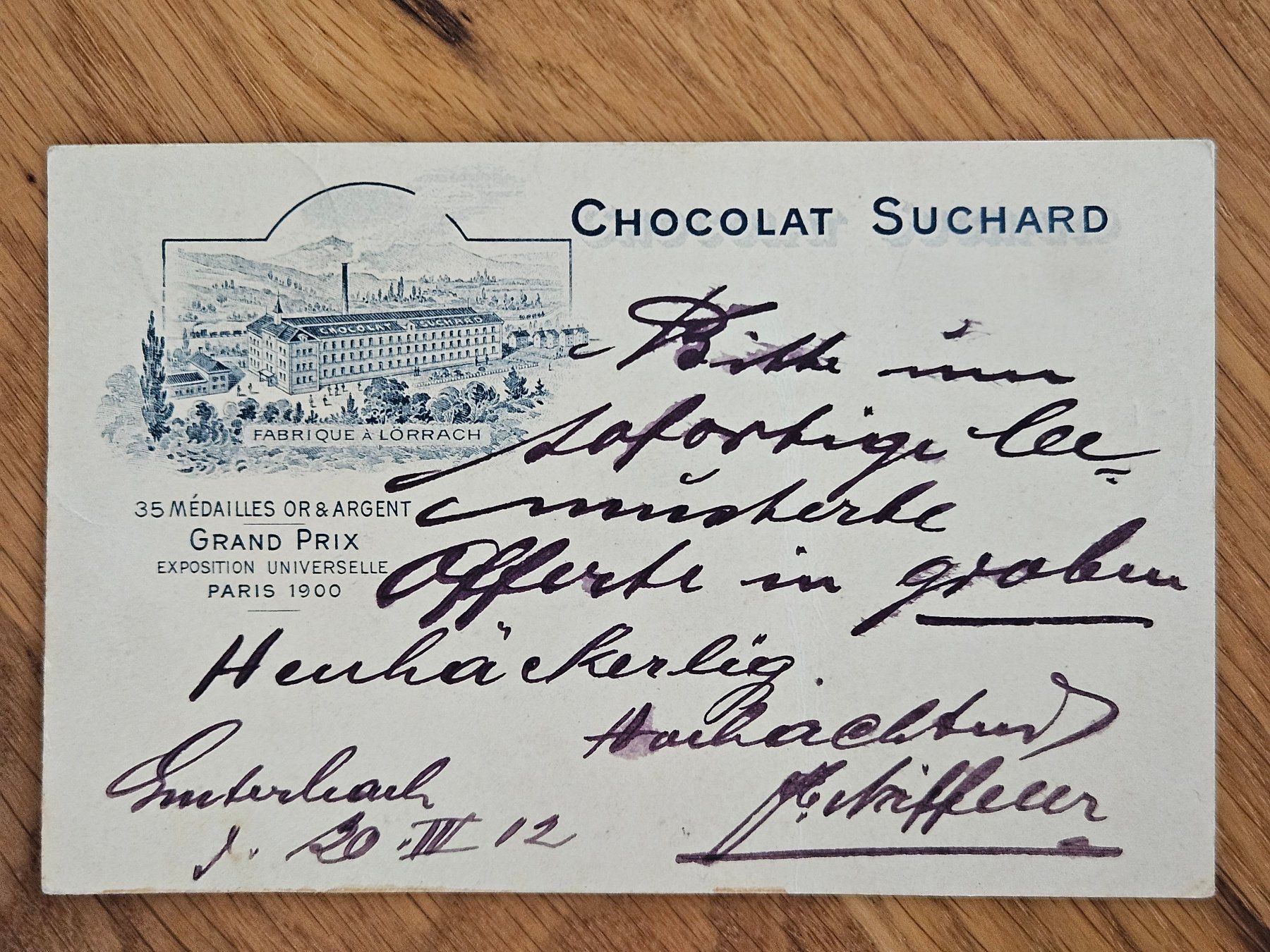 Tutti i francobolli: Suchard PK "weiterverwendet" für 1.-- – Usato da Buttikon SZ venduto da Marcelr