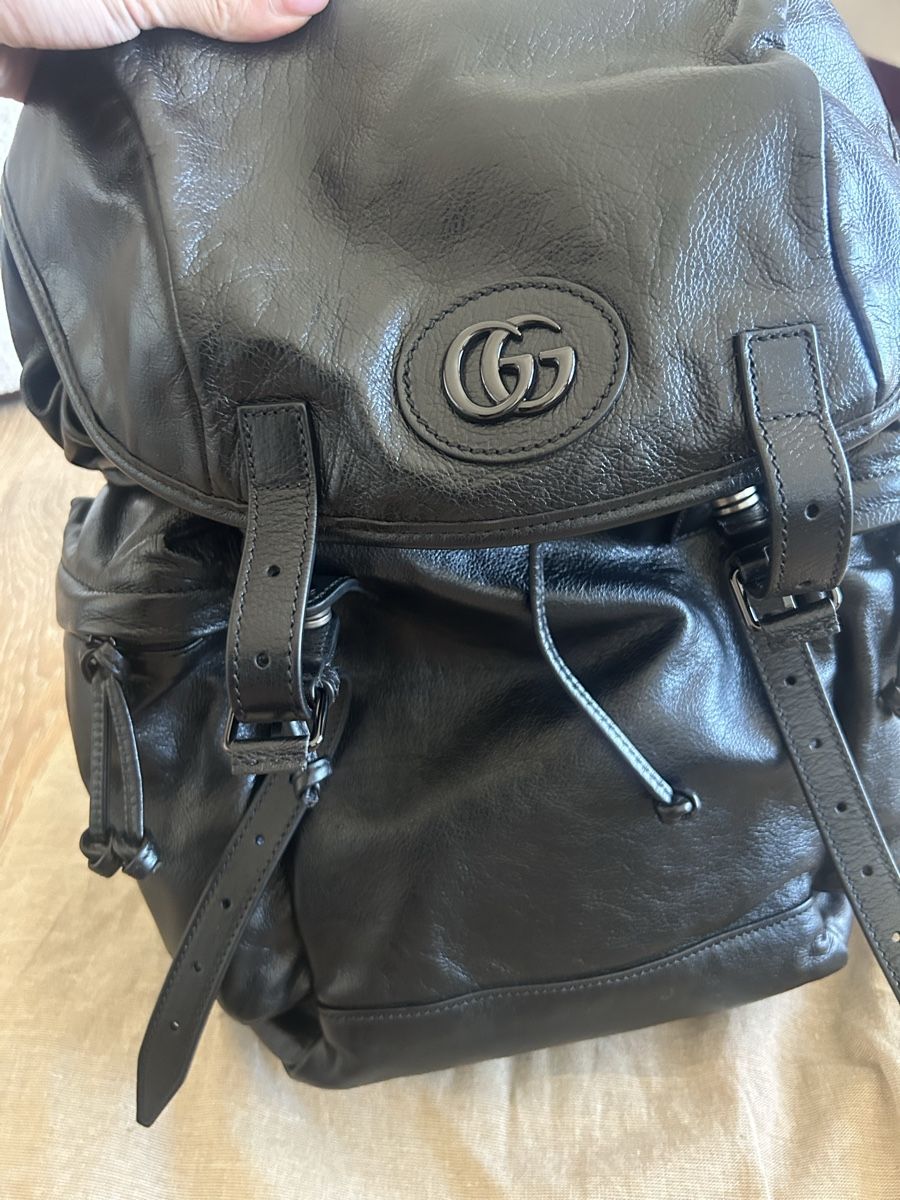 Gucci Zaini: Schwarze Gucci Leder Rucksack mit GG Details – Nuovo e nell'imballaggio originale da Zürich venduto da nin_mk8s 1