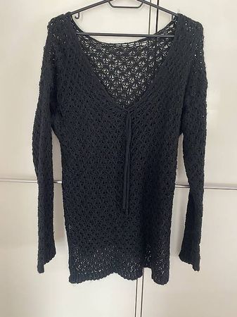 Nile Schwarzes Grobstrick Strickaccessoire  One Size