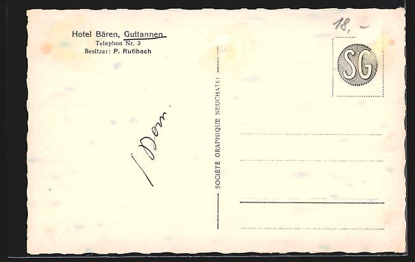 Cartoline postali: AK Guttannen, Strassenpartie mit Kirche – Usato da Berlin venduto da bartko-reher 1