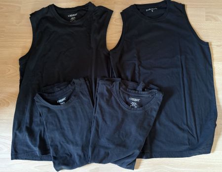 4 Muscle Shirts, Livergy und John Adams schwarz