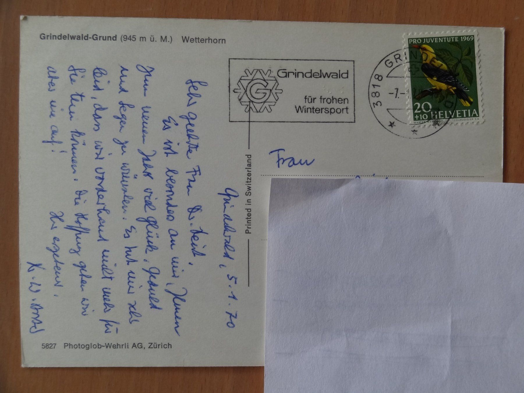 Cartoline postali: Grindelwald-Grund 1969 – Usato da St Léonard venduto da Riglin 1