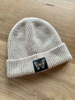 PAGEONE Strickmütze / Beanie beige Schmetterling Gr. 134/176