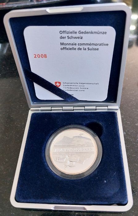 Alle Münzen: 20 Franken 2008 Silber pp Vitznau Rigibahn Box – Neu (gemäss Beschreibung) aus Arch von moneyswiss
