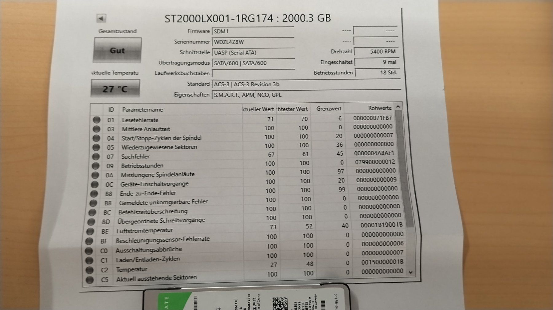 Seagate Disques durs: Seagate FireCuda 2TB HDD ST2000LX001 – D'occasion à Wallisellen par mic_gg2g 1