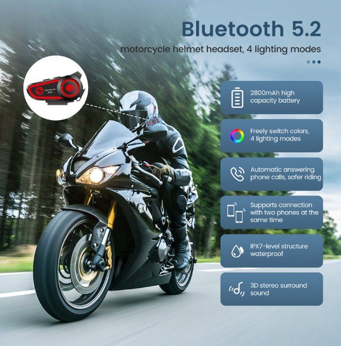 AYNEFY Helm-Bluetooth-Headset Motorrad Headset Headset Motorradhelm 1