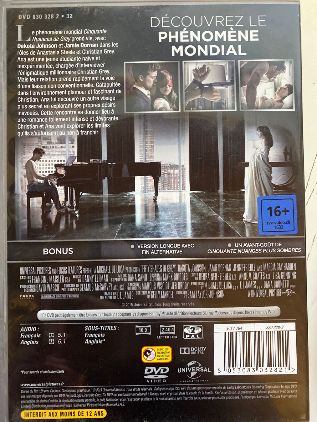 Tutti i DVDs: Cinquante Nuances de Grey - Edition Spéciale - Longue - dvd – Usato da Le Brassus venduto da cinema13 1