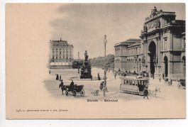 ZÜRICH Bahnhof - Rössli-Tram - Pferde-Kutsche