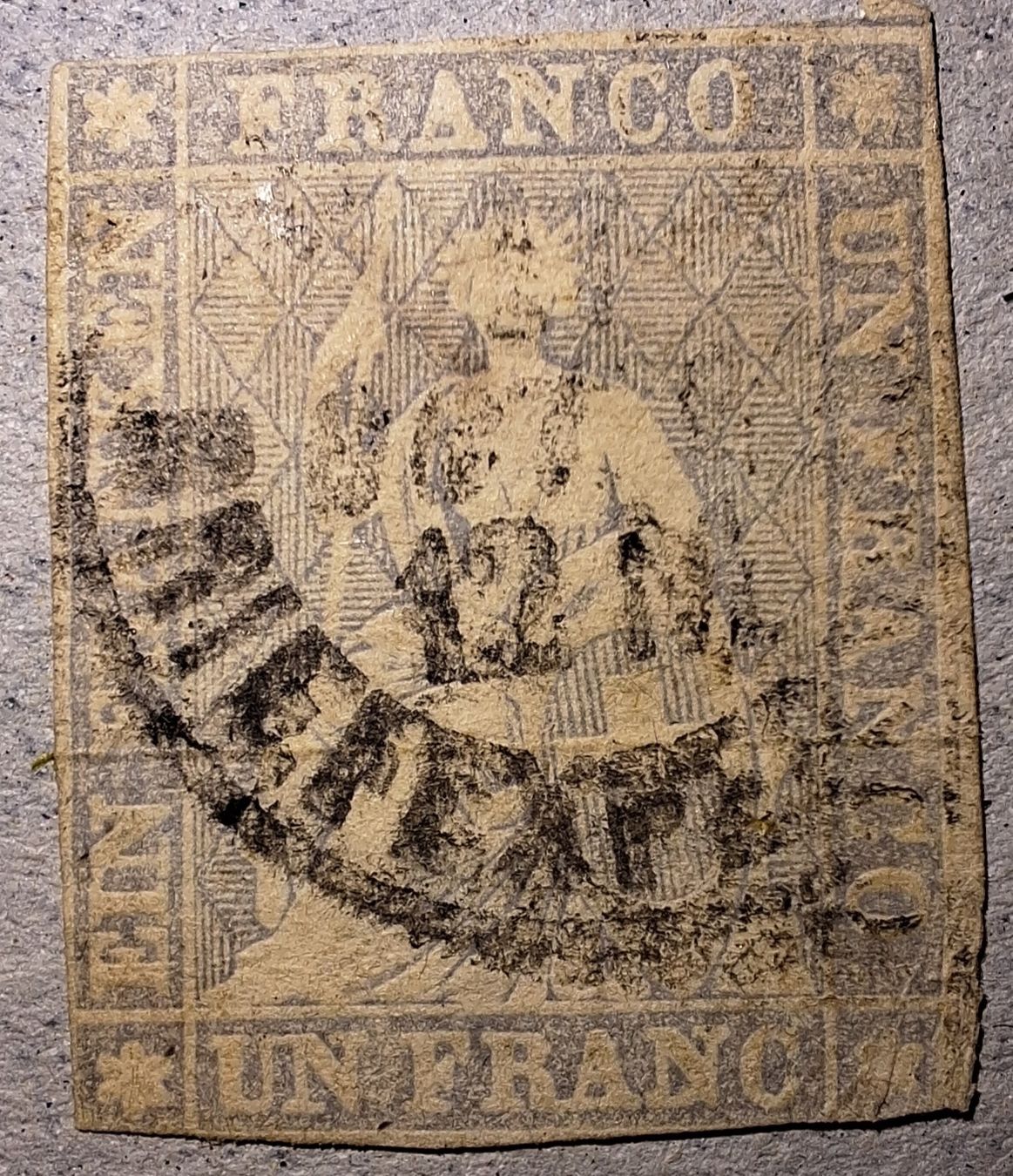 Tutti i francobolli: Strubel 27D Befund Hermann Kat. 1300.- – Usato da Balgach venduto da SIMEON27