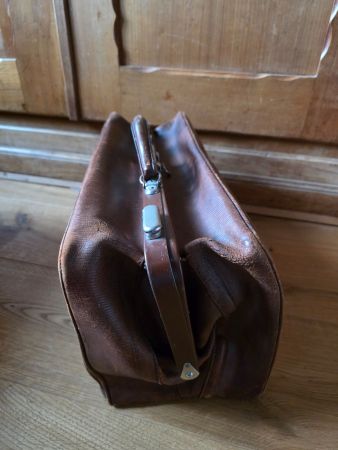 Vintage Apotheker Ärzte Tasche Hebammen Koffer Leder