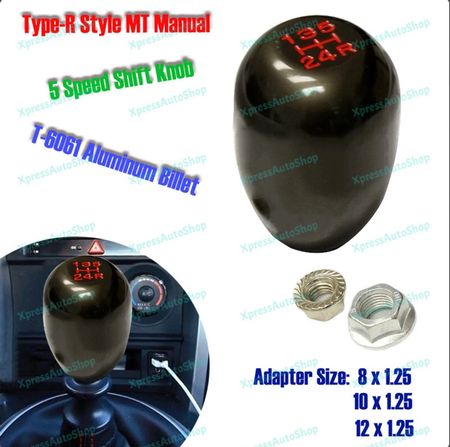 Type-R Gunmetal 5-Speed Manual Aluminum Shift Knob