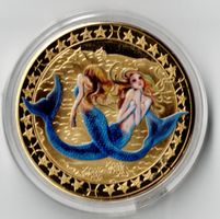 Fische_Sternzeichen _Farbig_Medaile in Schutzkapsel