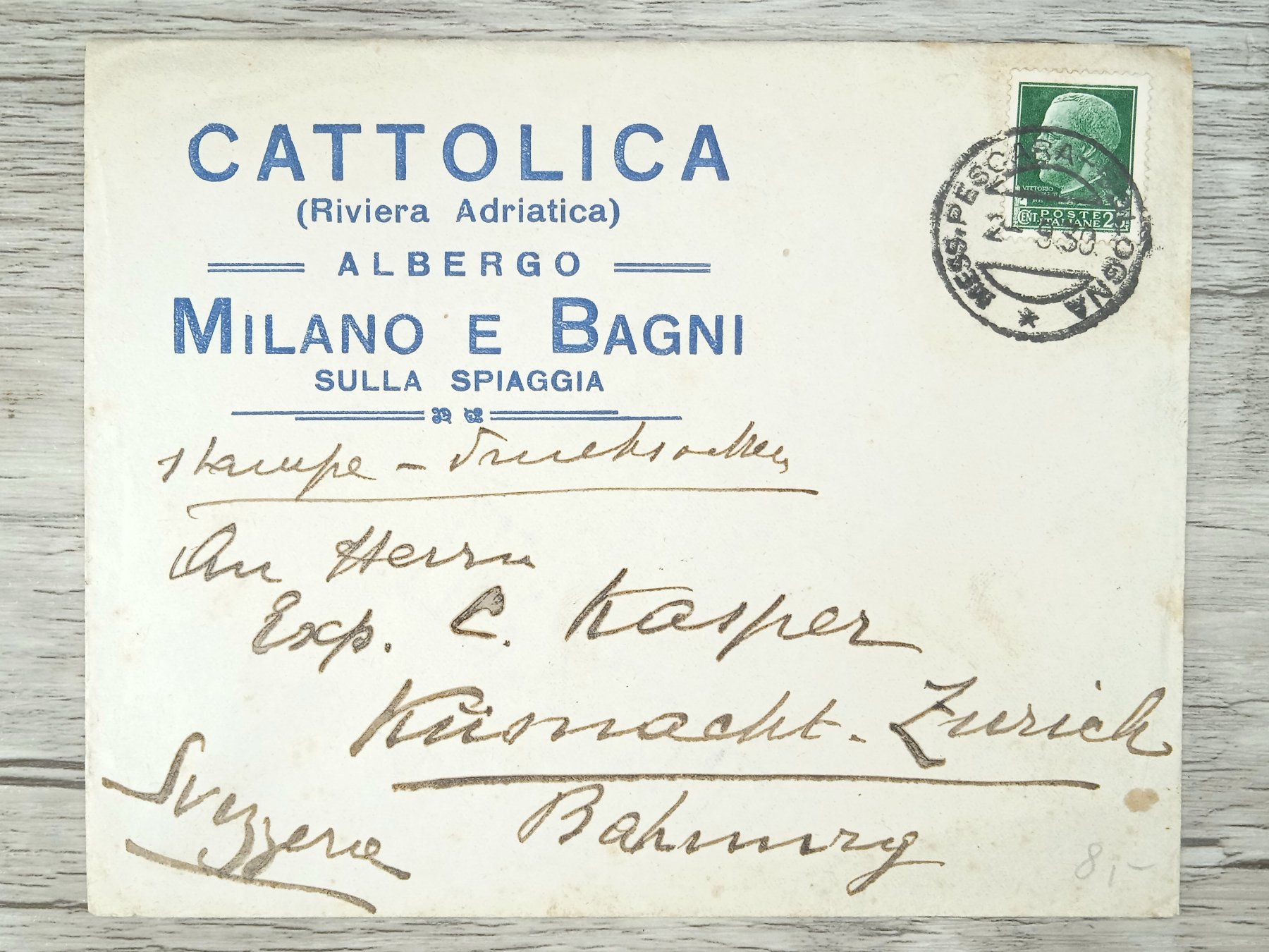 Alle Briefmarken: TR73 Enveloppe + Timbre Italie 1930 – Gebraucht aus Cousset von Patrick_Collections
