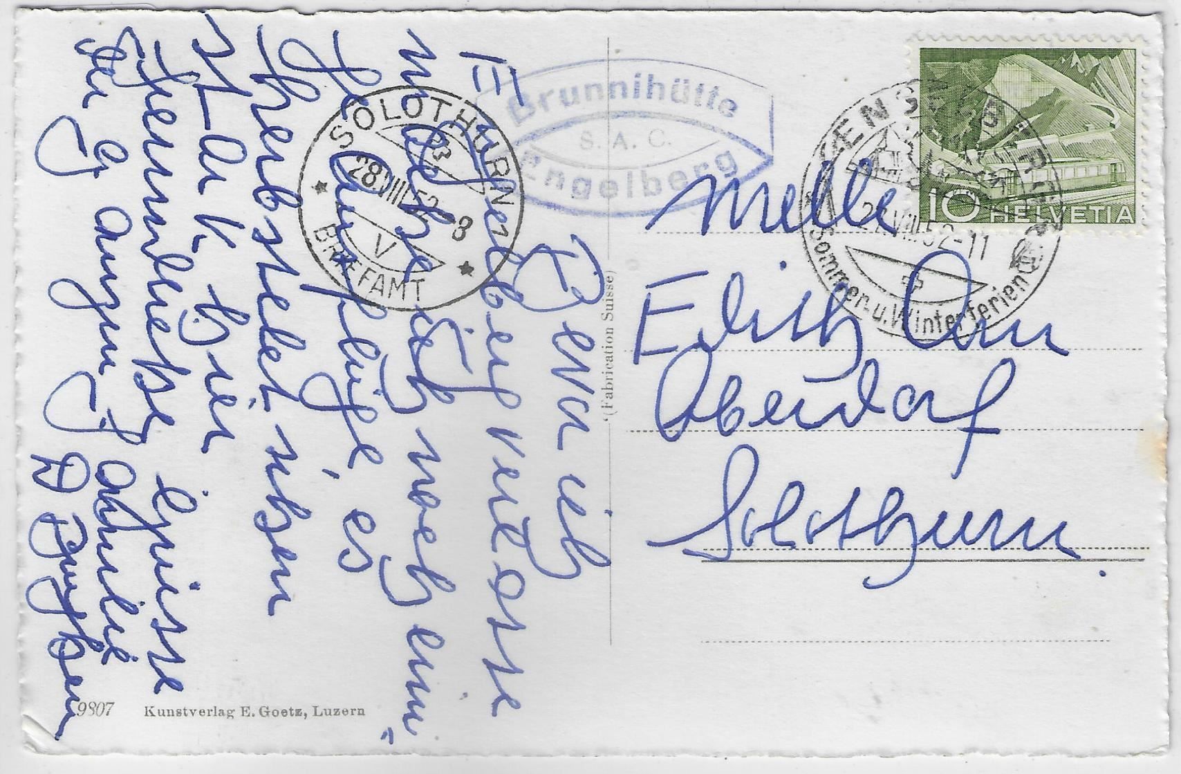 Cartoline postali: Engelberg - Brunnihütte S.A.C. – Usato da Ettingen venduto da Kartenplanet 1