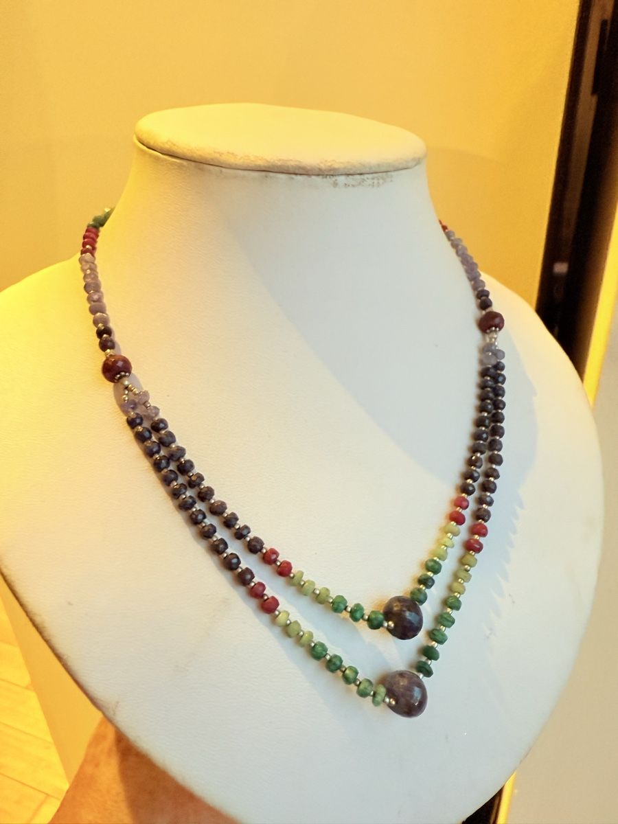 Catenine: Wunderschöne Kette, Rubin, Saphir, Smaragd NEU – Nuovo e nell'imballaggio originale da Basel venduto da Chili007 3
