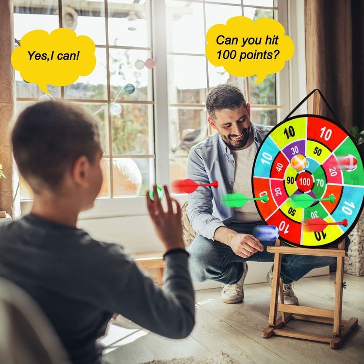 Große Dartscheibe Für Kinder - 26 Zoll Mit 12 Klebebällen, Indoor/Outdoor Spaß