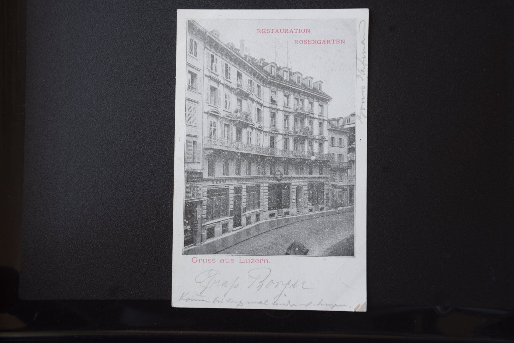 Cartoline postali: AK Luzern, Restaurant Rosengarten 1901 – Usato da Luzern venduto da CH2018