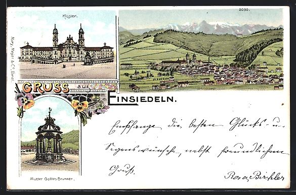 Ansichtskarten: Litho Einsiedeln, Kloster, Mutter Gottes – Gebraucht aus Berlin von bartko-reher