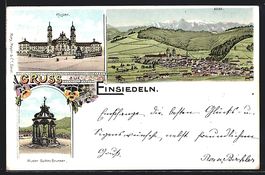 Litho Einsiedeln, Kloster, Mutter Gottes