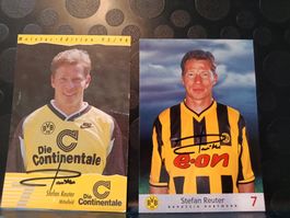Stefan Reuter 2x - BVB - Borussia Dortmund - Handsigniert