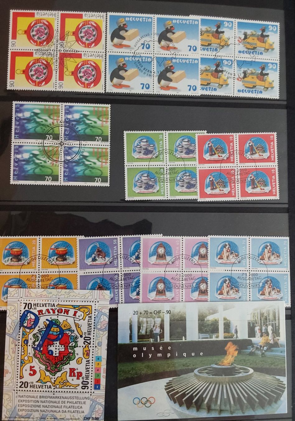 Tous les timbres: Ü. 100 Stk. Viererblocks, Blocks etc. 1998-2004, ET – D'occasion à Münchwilen AG par Nesar 3