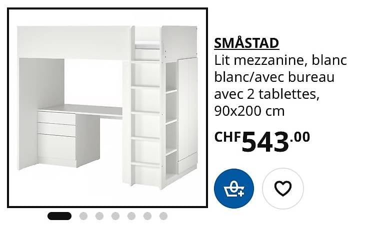Ikea Betten: Lit mezzanine IKEA avec matelas – Gebraucht aus Le Mont-Pèlerin von pascale.ergo 1