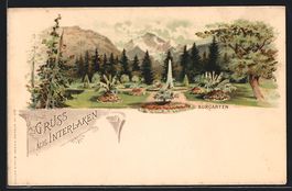 Litho Interlaken, Kurgarten mit Bergkuli