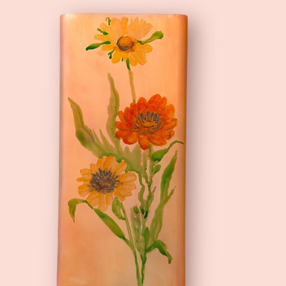 Lampen: Vintage Orange Floral hand painted lamp – Gebraucht aus Lausanne von vas_cdb2 5
