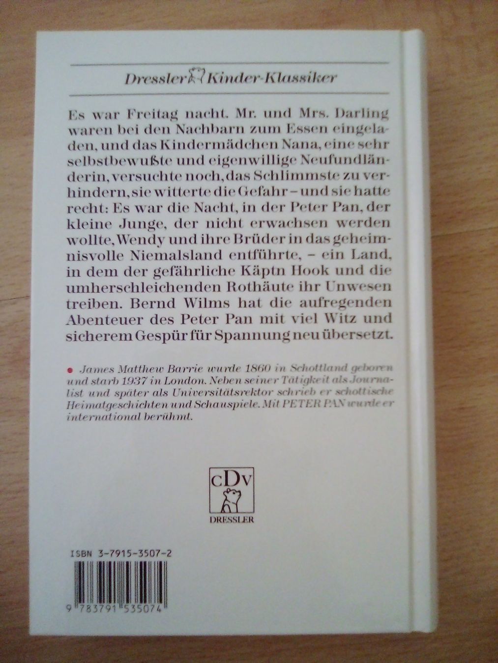 Libri: Peter Pan James M. Barrie – Nuovo (secondo la descrizione) da Winterthur venduto da Colonica 1