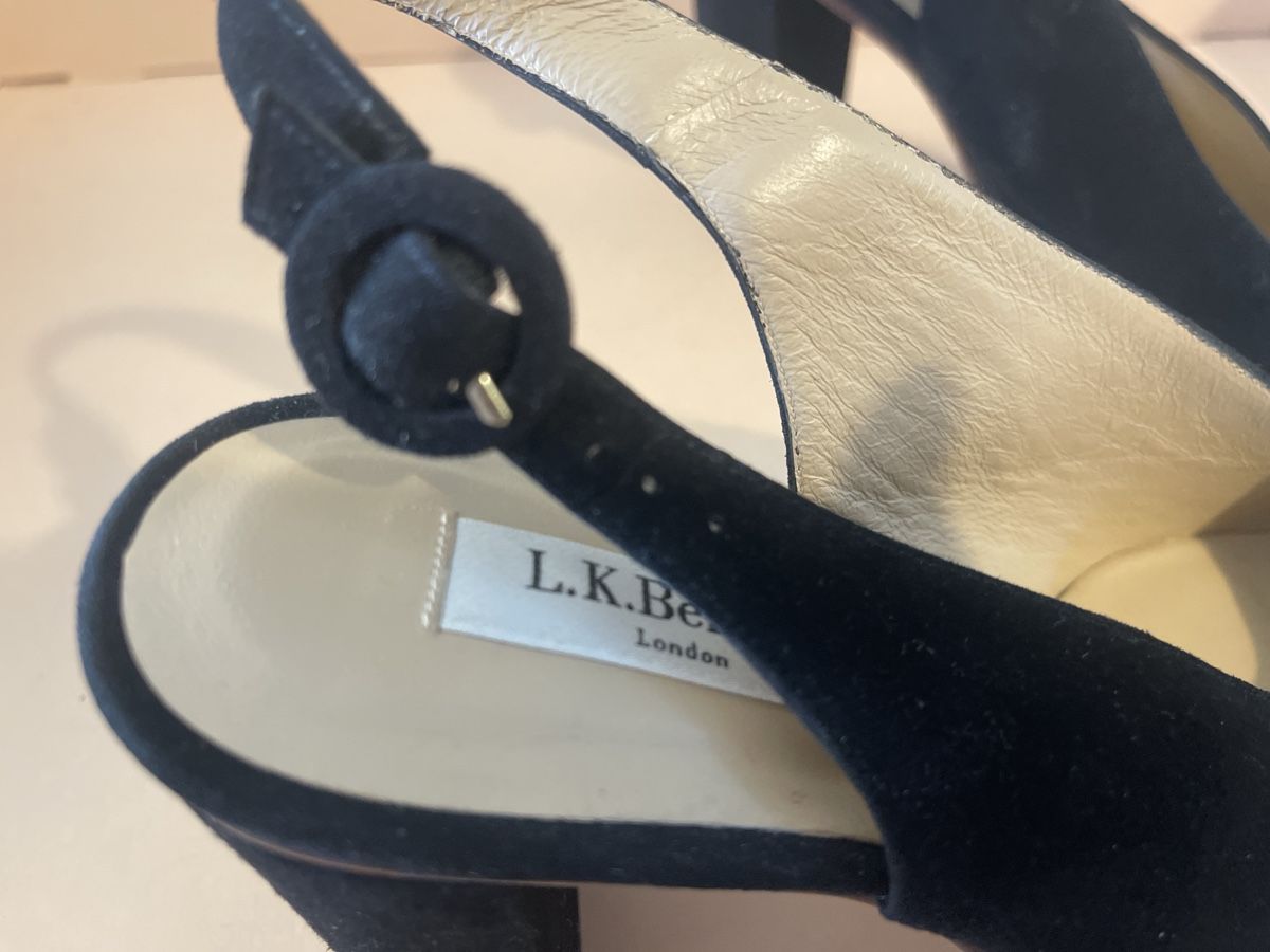 Damenschuhe: Slingback L.K. Bennett en daim noir, 40 – Gebraucht aus GENEVE von Myrtille8 4